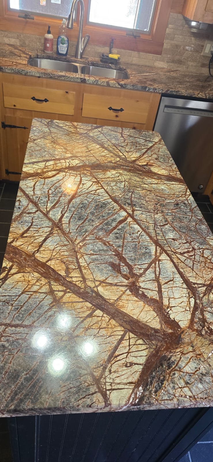 A stunning natural stone countertop